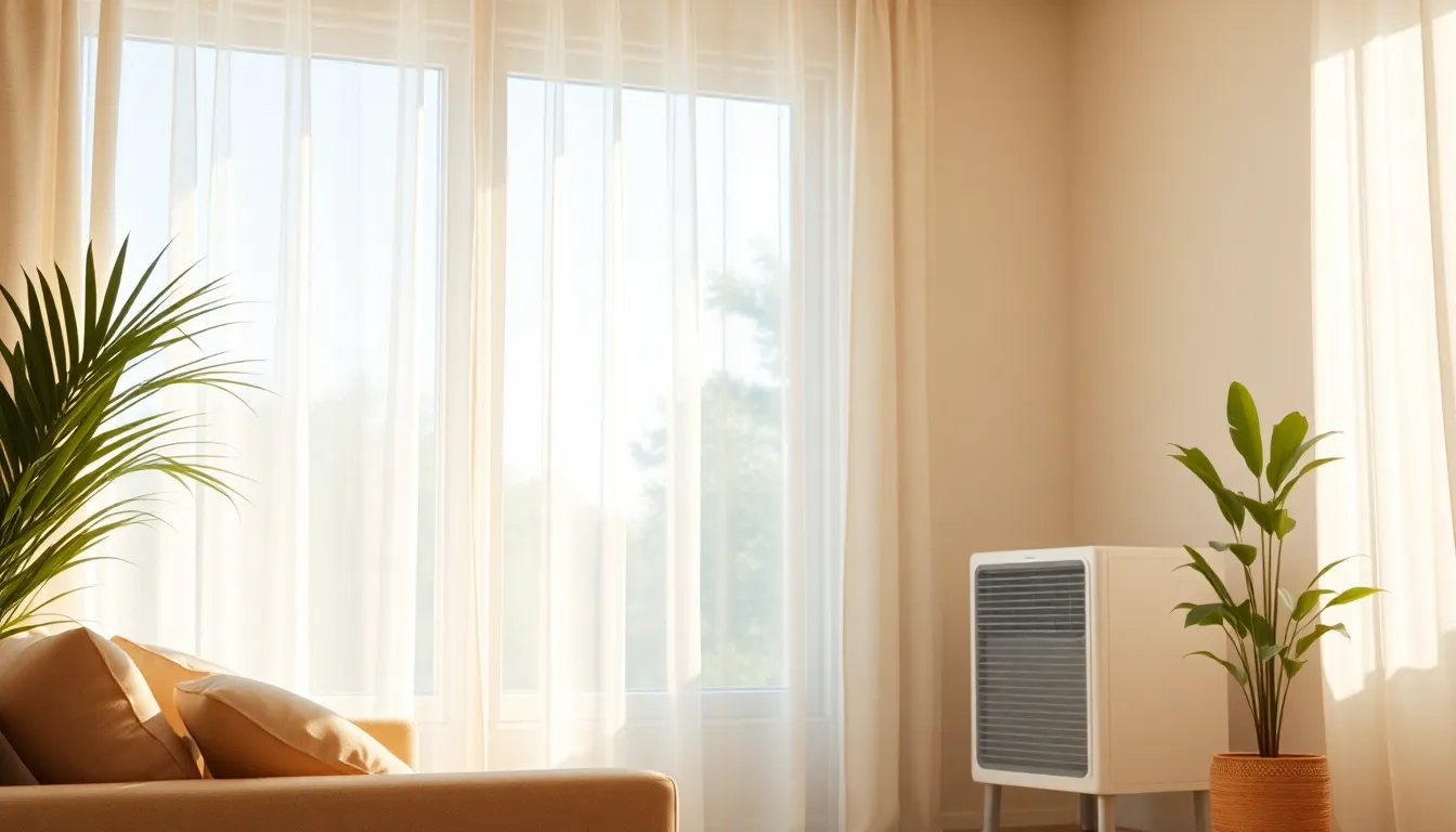 시원한 실내에서 에어컨을 사용하는 모습