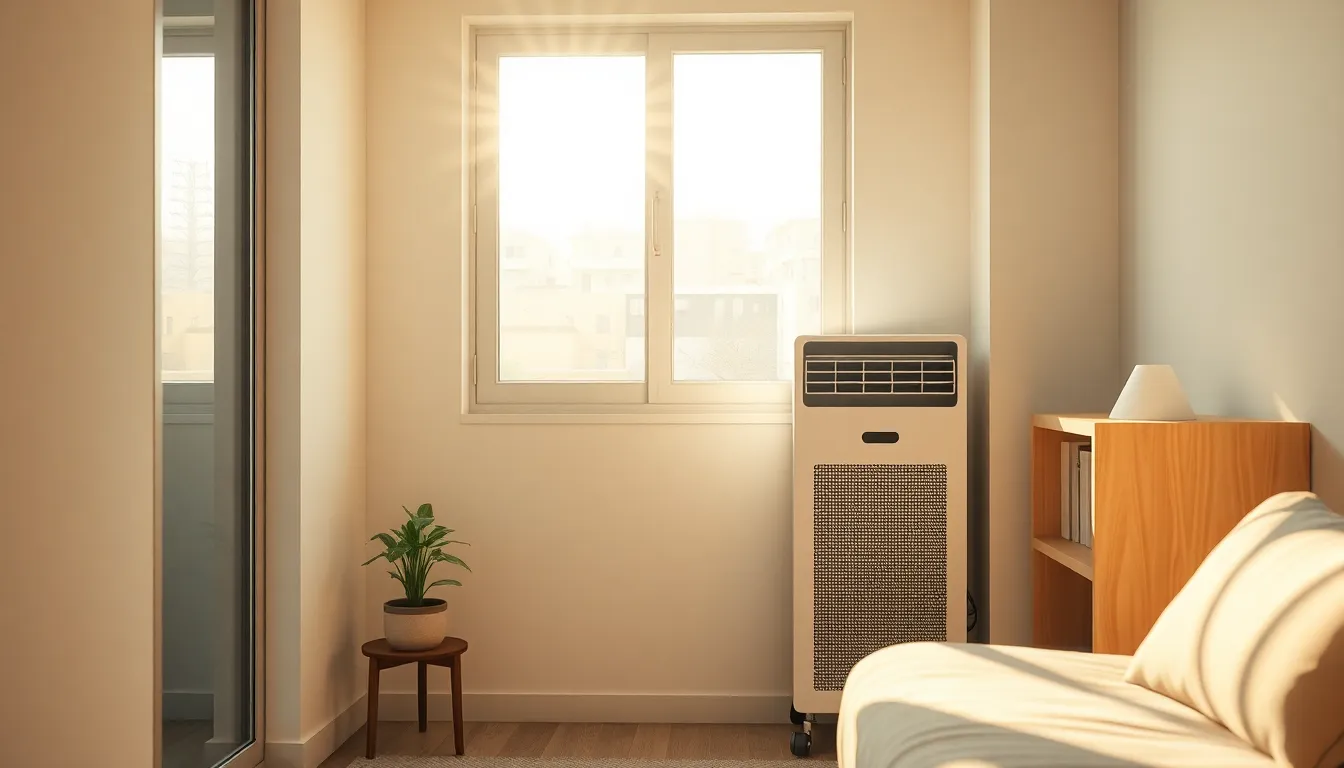 쾌적하고 시원한 실내 환경을 연상시키는 에어컨 이미지